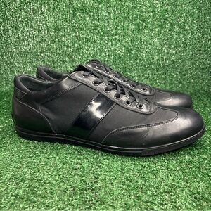 HOTIC Black Leather Sneakers Shoes Premium Footwear Mens Size EU 43 / US 10